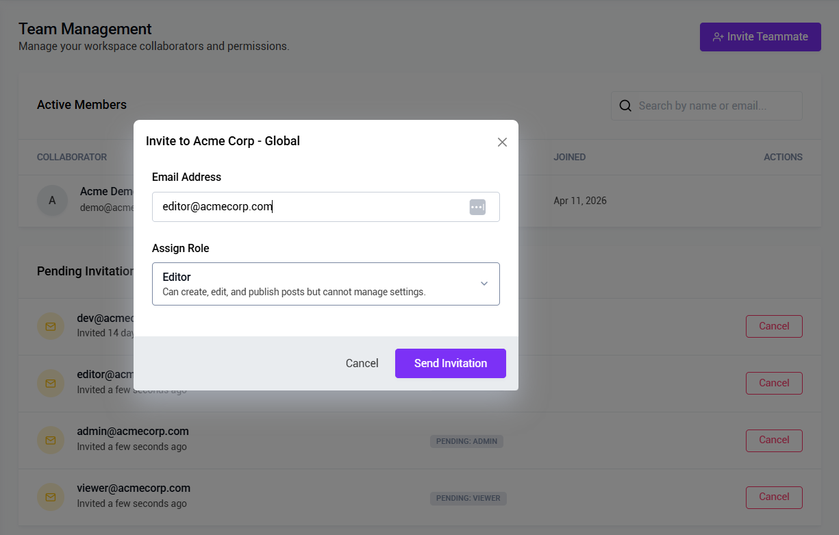 Agency Workspace Dashboard